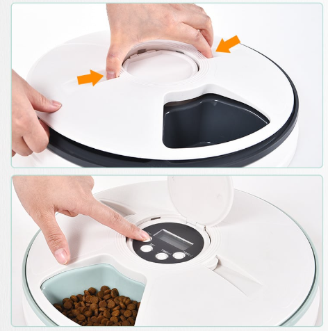 Automatic Pet Feeder with Voice Recorder and 6 Grids